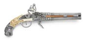 Deluxe 18th Century Double Barrel Revolving flintlock pistol