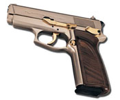 Browning ARAS Compact 9MM PA Blank Firing Gun-Nickel-Gold