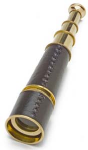 TELESCOPE LEATHER WRAPPED BRASS