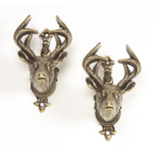 DEER HEAD GUN HANGERS  BRASS FINISH