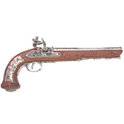 Classic French Dueling Pistol Silver Finish