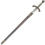 Replica Medieval Knights Templar Sword with Black Scabbard 