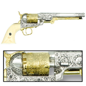 CA Classics M1851 Navy Revolver Nickel Gold 