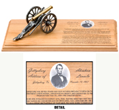 Gettysburg Address & Napoleon Cannon Desktop Display