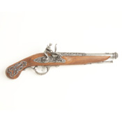 Colonial Engraved British 18TH Century Replica Flintlock Pistol Non-Firing