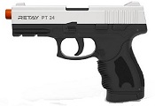 Retay Front Firing Chrome  PT24 Blank Firing Gun 