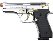 Front Firing Beretta V92F Compact 9MMPA Blank Gun Chrome Gold