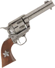 Western Gray Wood Grips W/ Star Pistol
